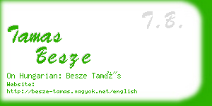 tamas besze business card